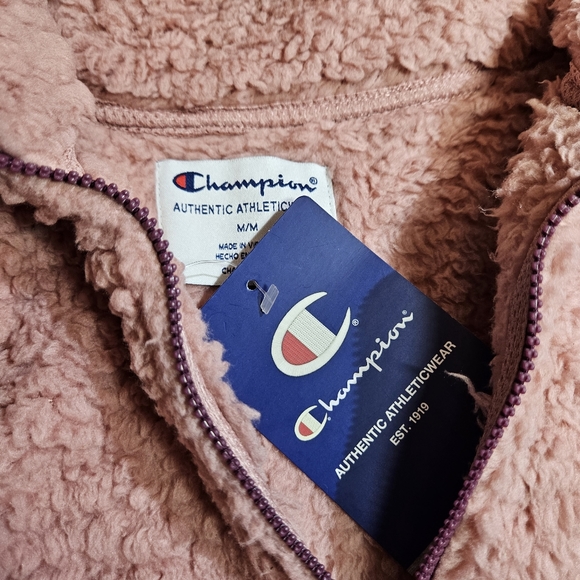 🎉Host Pick🎉Champion Fuzzy Pullover Sherpa Sweater Size M Mauve NWT - Picture 8 of 16